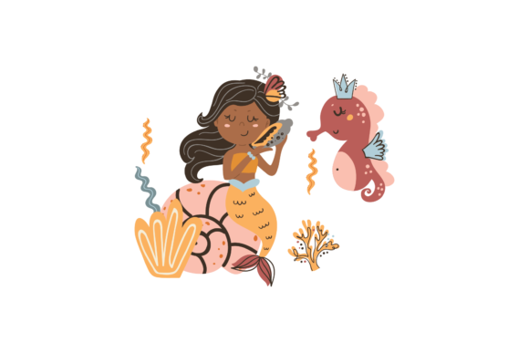 Download Mermaid Queen and Fish Horse Theme Boho - Horse theme Collection