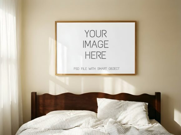 Download Oak Frame Mockup - Sunny Bedroom Decor - Bedroom decor Collection
