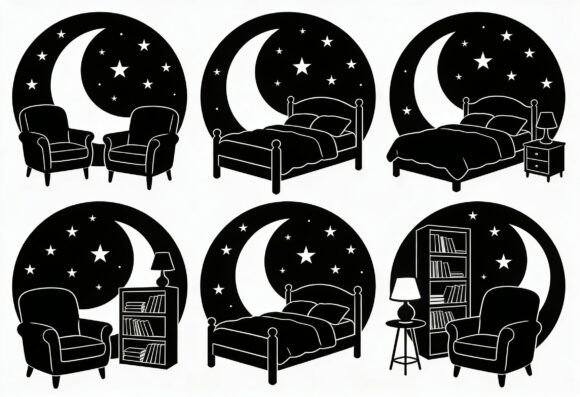 Download Moon and Stars Bedroom Decor Clipart - Premium Resources