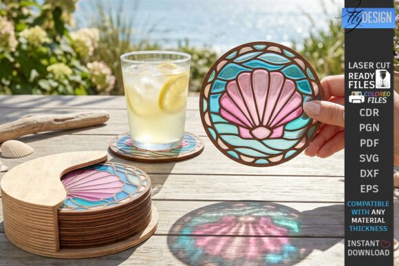 Download Stained Glass Coasters Laser Cut Design - Cut design Collection