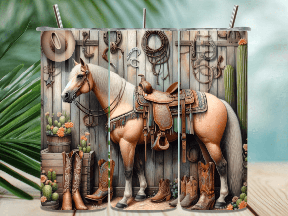 Download Rustic Ranch Horse Theme Tumbler Wrap - Horse theme Collection