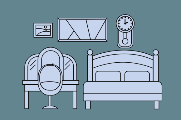 Download Bedroom Decor Icon Illustration Line Art - Premium Resources