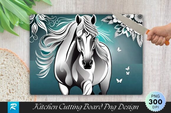 Download White Horse Cutting Board Sublimation - Premium Resources
