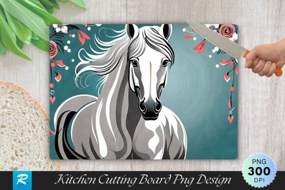 Download White Horse Cutting Board Sublimation - Premium Resources
