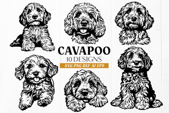 Download Cavapoo SVG Bundle – 10 Adorable Dog DXF - Dog dxf Collection